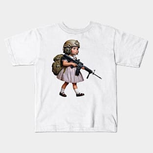 The Little Girl and a Gun Kids T-Shirt